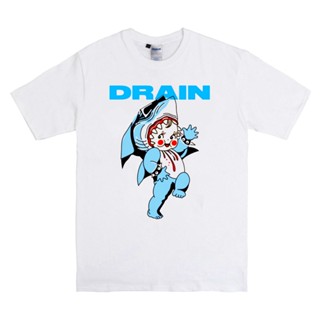 [S-5XL]ผ้าฝ้าย 100% เสื้อยืด พิมพ์ลายซานต้าครอส Band DRAIN สไตล์พังก์