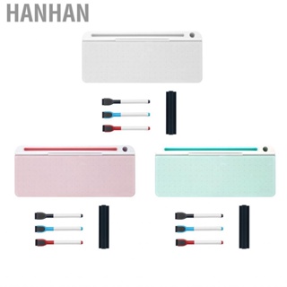 Hanhan Dry Erase White Board  Stationery Easy Writing Tabletop Whiteboard Space Saving Home Decoration Pen Slot Durable Glass for Class