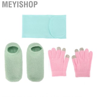 Meyishop Moisturizing Gel Socks  Set Reusable Brightening   SPA Neck Wrap  Softening Cracked Skin for Travel