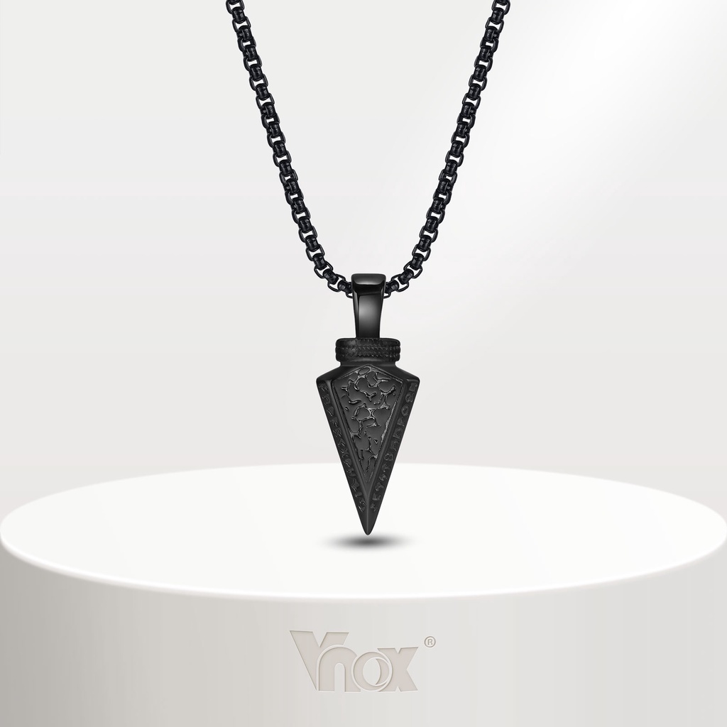 VNOX เครื่องประดับ สร้อยคอสแตนเลส จี้ลูกศร สไตล์พังก์ร็อค สําหรับผู้ชาย