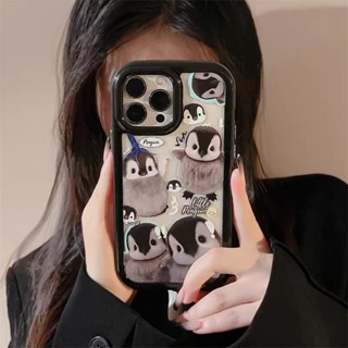 เคสโทรศัพท์มือถือ ป้องกันกล้อง ป้องกันกระแทก ลายเพนกวิน สําหรับ iPhone 14 13 12 11 Pro Max