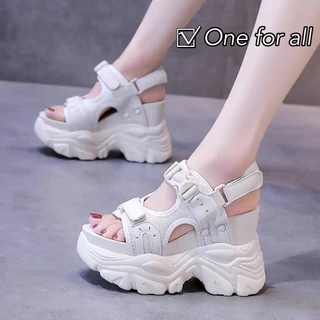 One for all พร้อมส่งจากไทย NEW TX490 รองเท้าส้นตึกผู้หญิง ส้นหนา 4 นิ้ว การออกแบบพิเศษ ใส่ได้2แบบ เบาสบาย (Size 35-39)