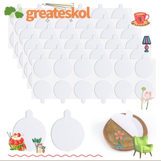 Greateskol สติกเกอร์ขี้ผึ้ง PE มีกาวในตัว สองด้าน 25 มม. สีขาว คุณภาพสูง พร้อมแหวนดึง 600 ชิ้น