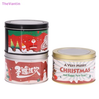 Thevantin กล่องดีบุก ทรงกลม แบบพกพา สําหรับเก็บลูกอม ชา กาแฟ น้ําตาล