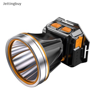 [Jettingbuy] ไฟฉายคาดศีรษะ LED ลิเธียม แบบชาร์จไฟได้ ระยะไกล สําหรับตกปลา ตั้งแคมป์กลางแจ้ง พร้อมส่ง