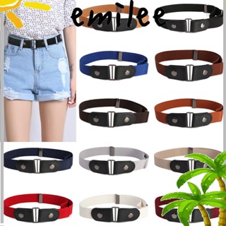 Emilee หัวเข็มขัดฟรีเข็มขัดแฟชั่น ลําลอง ปรับได้ ยืดหยุ่น