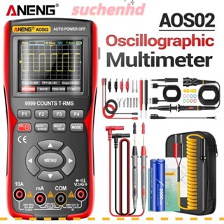 Suchenhd มัลติมิเตอร์ True RMS 9999 Counts ออสซิลโลสโคปดิจิทัล ANENG AOS02 48MS/s แบนด์วิดท์อนาล็อก ทรานซิสเตอร์ เครื่องวัดแรงดันไฟฟ้า บ้าน