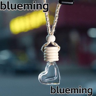 Blueming2 จี้ขวดน้ําหอมรถยนต์ แบบแก้ว 6 มล. และขวดไม้แขวน รูปหัวใจ สร้างสรรค์ สําหรับรถยนต์