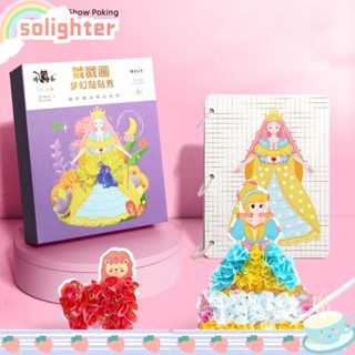 Solighter หนังสือสติกเกอร์ กระดาษปริศนา DIY ของเล่นศิลปะแฟนตาซี แฮนด์เมด เพื่อการเรียนรู้ สําหรับเด็ก