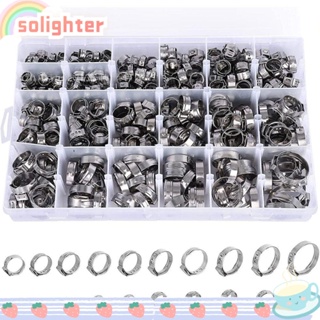 Solighter แคลมป์หนีบท่อหูเดี่ยว สเตนเลส 304 7-28.6 มม. 20 ขนาด 420 ชิ้น