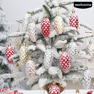 [COD]☃5 ชิ้น / กล่อง คริสต์มาส แขวน Pinecone กลิตเตอร์ นํากลับมาใช้ใหม่ได้ ไม่แตกหัก ตกแต่งต้นคริสต์มาส พลาสติก สน โคน เครื่องประดับ อุปกรณ์ปาร์ตี้