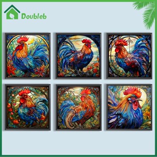 【Doub X ✮】ภาพวาดปักเพชร ทรงกลม ลายไก่ 5D DIY สําหรับตกแต่งบ้าน ✮