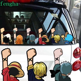 Fengha สติกเกอร์ ลายการ์ตูนลูฟี่ กันน้ํา ดัดแปลง สําหรับตกแต่งรถยนต์ รถจักรยานยนต์