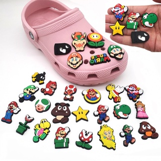 การ์ตูนเจ้าหญิง Jibbitz สําหรับผู้ชายเห็ดดอกไม้ Jibbits สําหรับ Croc Pins Super Mario เกมรองเท้าเสน่ห์ไดโนเสาร์ Jibits Crocks อุปกรณ์ตกแต่งรองเท้า