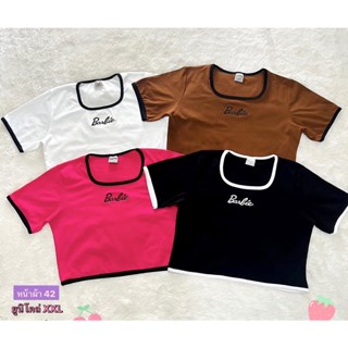 เสื้อครอปบาร์บี้สาวอวบอก36-50