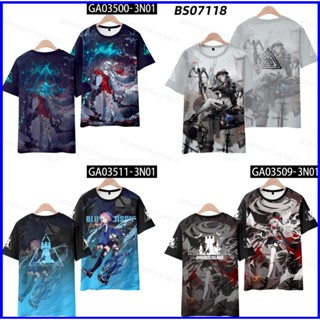 Gp1 เสื้อยืดแขนสั้นลําลอง พิมพ์ลายอนิเมะ Game Arknights Warfarin Skadi 3D โอเวอร์ไซซ์ แฟชั่น สําหรับทุกเพศ PG1