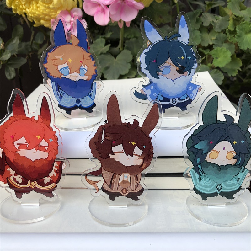 Standee รุ่น Genshin Impact Abyss Mage Tartaglia Xiao Zhongli อะนิเมะ chibi อะคริลิค Standee จอแสดงผ