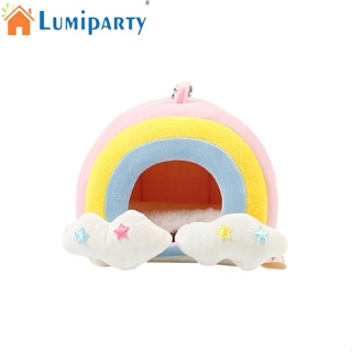 Lumiparty เปลแขวน รูปหนูแฮมสเตอร์ หนูตะเภา สีรุ้ง ขนาดเล็ก อุปกรณ์เสริม สําหรับสัตว์เลี้ยง หนูแฮมสเตอร์