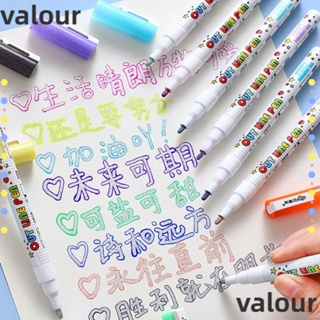 Valour ปากกาไฮไลท์ สีน้ํา ลายกราฟฟิตี้คริสต์มาส เรืองแสง 8 สี สําหรับสํานักงาน โรงเรียน