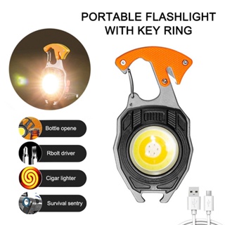 พวงกุญแจทำงานอเนกประสงค์แบบพกพา Camping แม่เหล็ก Auto Repair LED Glare ไฟฉายขนาดเล็ก