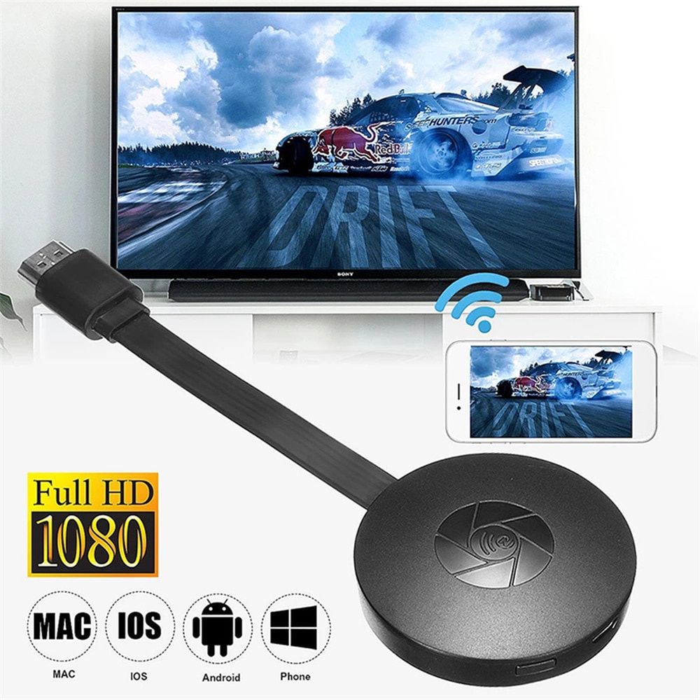 Chromecast 1080P G2 ทีวีสตรีมมิ ่ ง MiraScreen จอแสดงผล Wifi Anycast HDMI TV Dongle สําหรับ Android IOS