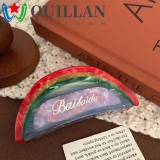 Quillan กิ๊บติดผมหางม้า ทรงเรขาคณิต สีรุ้ง สไตล์เกาหลี วินเทจ ขนาดใหญ่ สําหรับผู้หญิง