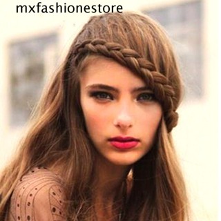 Mxfashione ผมหน้าม้าถักเปีย แฟชั่น ฟู คุณภาพสูง ในเจ้าสาว ผมหน้าม้าเฉียง ทนความร้อน ไฟเบอร์ธรรมชาติ ผมปลอม ผมหน้าม้า