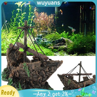 Wuyuans เรือโจรสลัดเรซิ่น สําหรับตกแต่งตู้ปลา