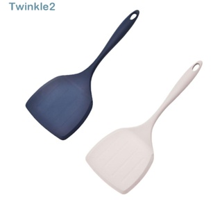 Twinkle ไม้พายซิลิโคน ปลอด BPA ปลอดสาร BPA ปลอดภัย ไม่เหนียวติด สีฟ้า ขาว สําหรับทอดอาหาร 2 ชิ้น