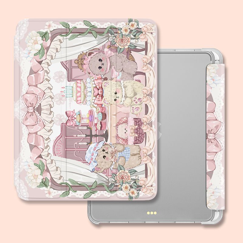 เคสใส ลายการ์ตูนกระต่ายน่ารัก กันตก สําหรับ iPad 2021 Pro 11 gen9 gen8 gen7 10.2 Mini 4 5 gen5 gen6 9.7 Air5 10.9 Trifold 2022 gen 10 10.9