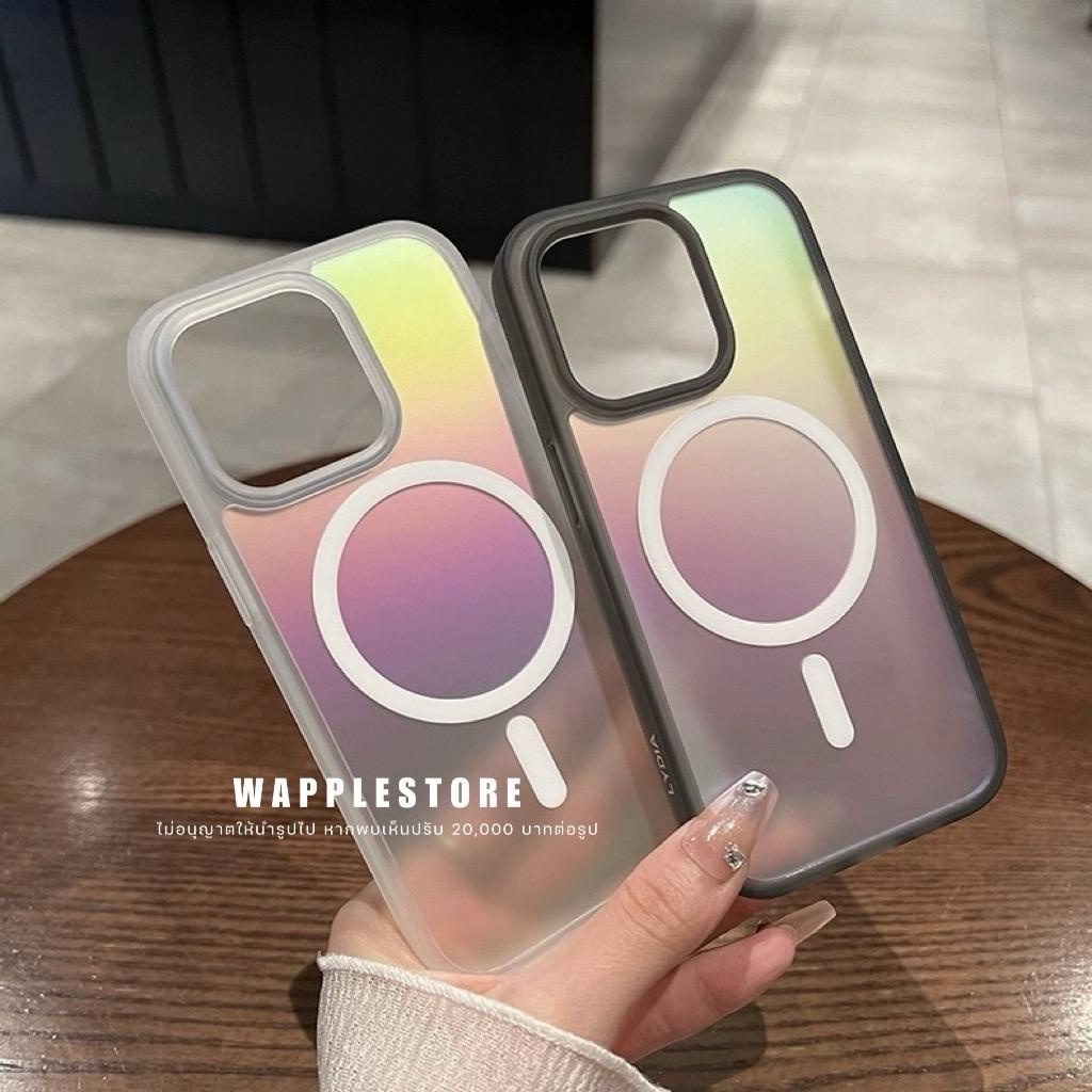 เคสโฮโลแกรมผิวด้าน ขอบเหลี่ยม สำหรับรุ่นไอโฟน 13-15promax