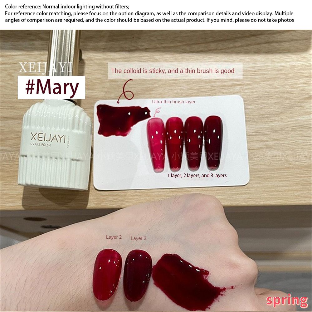 Xiejayi ยาทาเล็บเจล กึ่งถาวร ติดทนนาน สีพื้น 15 สี