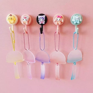 Sanrio ตะขอติดผนัง ลายการ์ตูนน่ารัก Kuromi My Melody มีกาวในตัว แข็งแรง ไม่ต้องเจาะ ตะขอแขวน