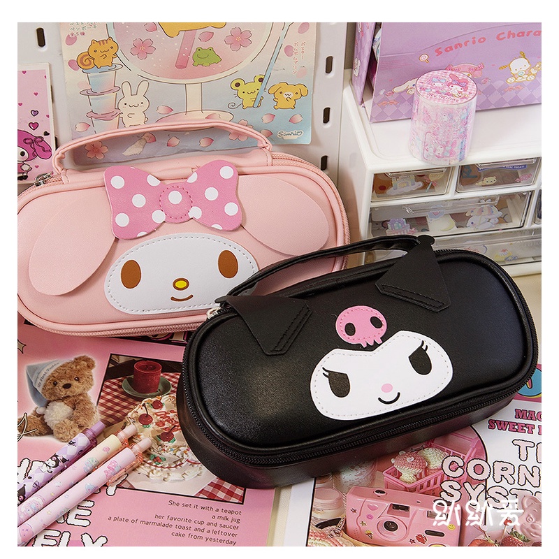 SANRIO กระเป๋าเครื่องเขียน กระเป๋าดินสอ ปากกา ขนาดใหญ่ จุของได้เยอะ แบบพกพา