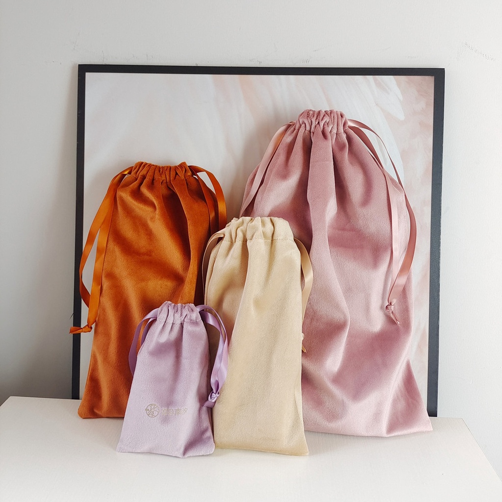 กระเป๋าผ้ากํามะหยี่ กระเป๋าสตางค์ Drawstring ระดับไฮเอนด์ แบบพกพา สําหรับใส่เครื่องประดับ ลิปสติก ร่ม แก้วน้ํา