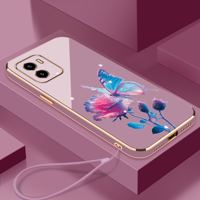 เคส VIVO Y17S VIVO Y15S VIVO Y15A VIVO Y01 เคสโทรศัพท์ กุหลาบ ซิลิโคน สวย เคสโทรศัพท์ ส่งสายคล้อง