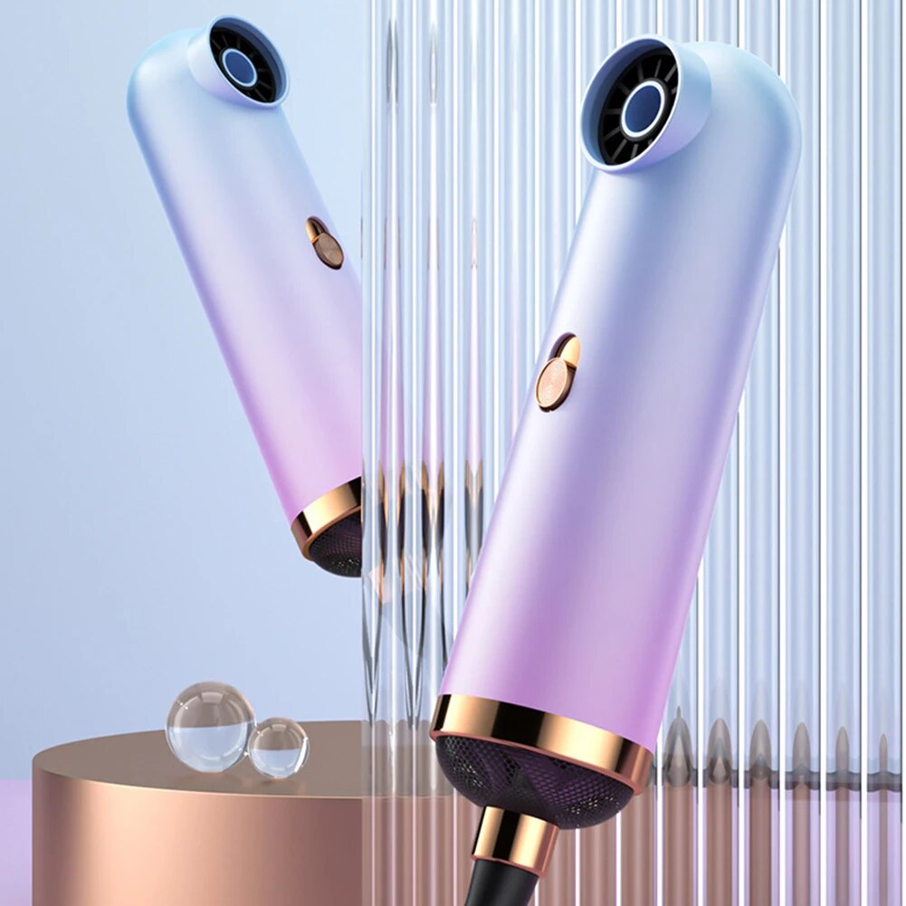 Mini Blower Drier 3 Speeds Portable Hair Blow Dryer Bladeless Ionic Hair Dryer Powerful Anti-Winding