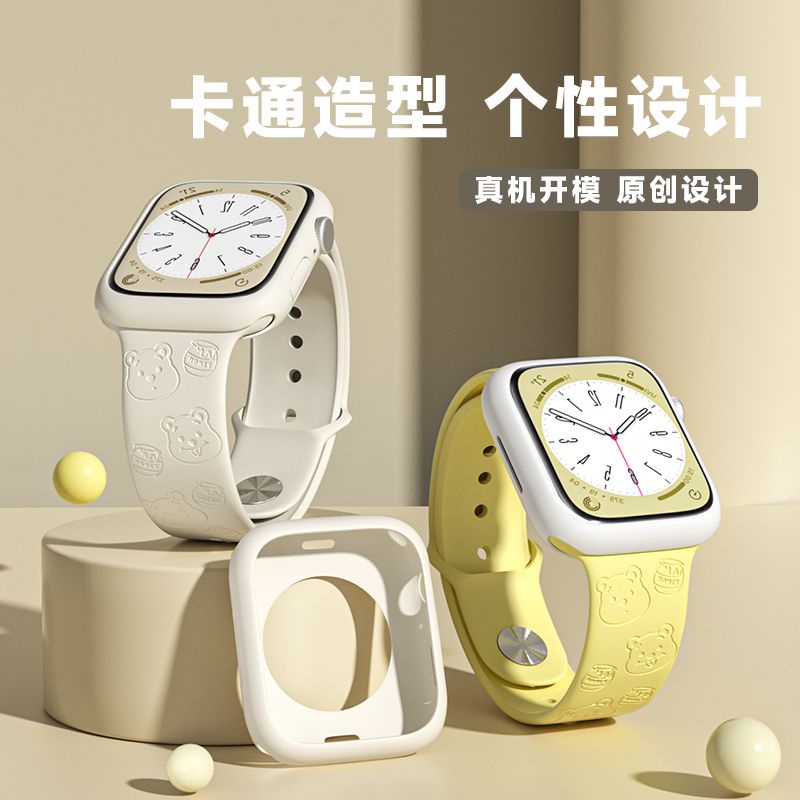 Winnie the Pooh สายนาฬิกา Z&M สำหรับ Applewatch S8 7 6 SE 45 มม. s8 7 6th SE 45mm