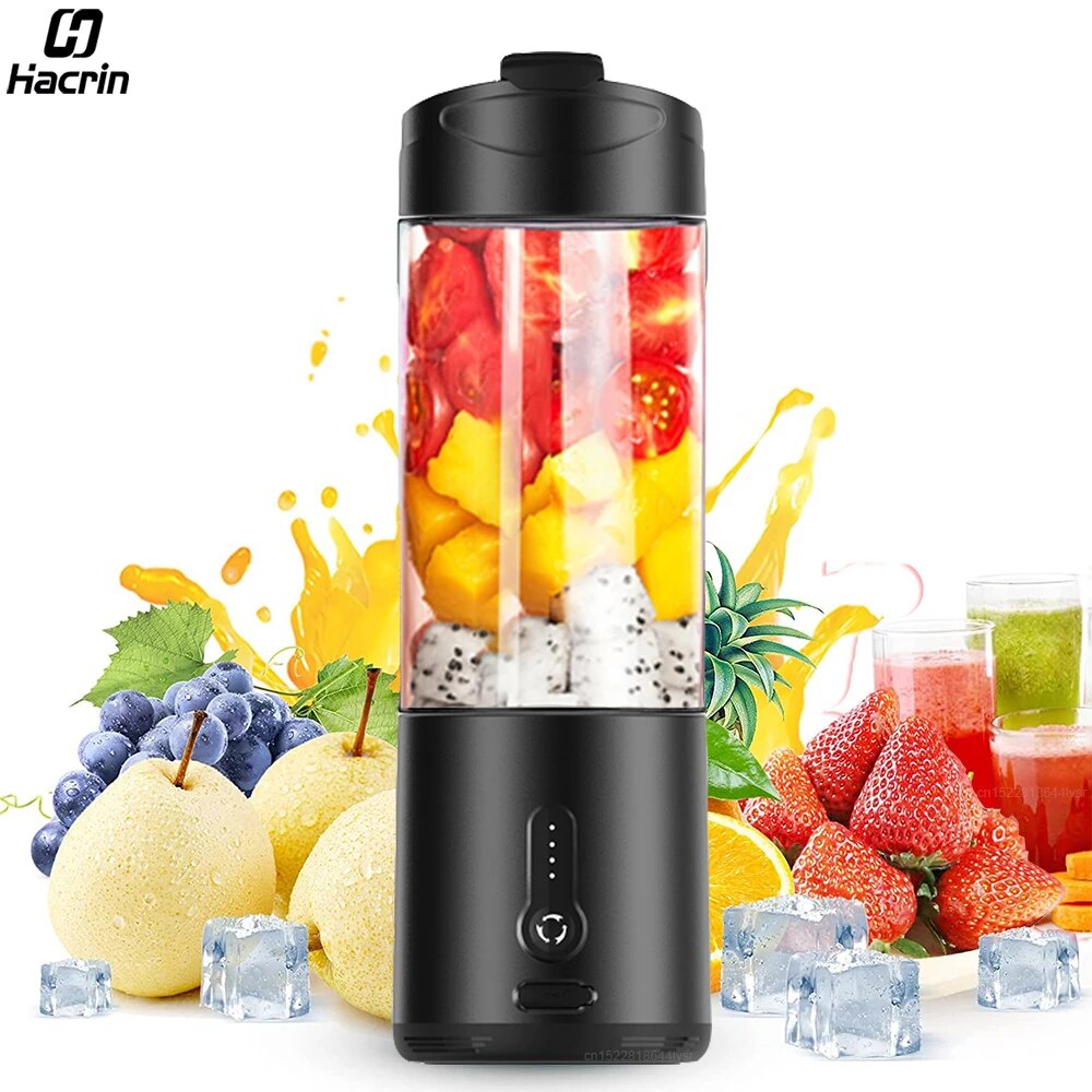 Portable Bottle Blender Electric Fresh Juice Blender Mini Fruit Juicer Blender Rechargeable Smoothie