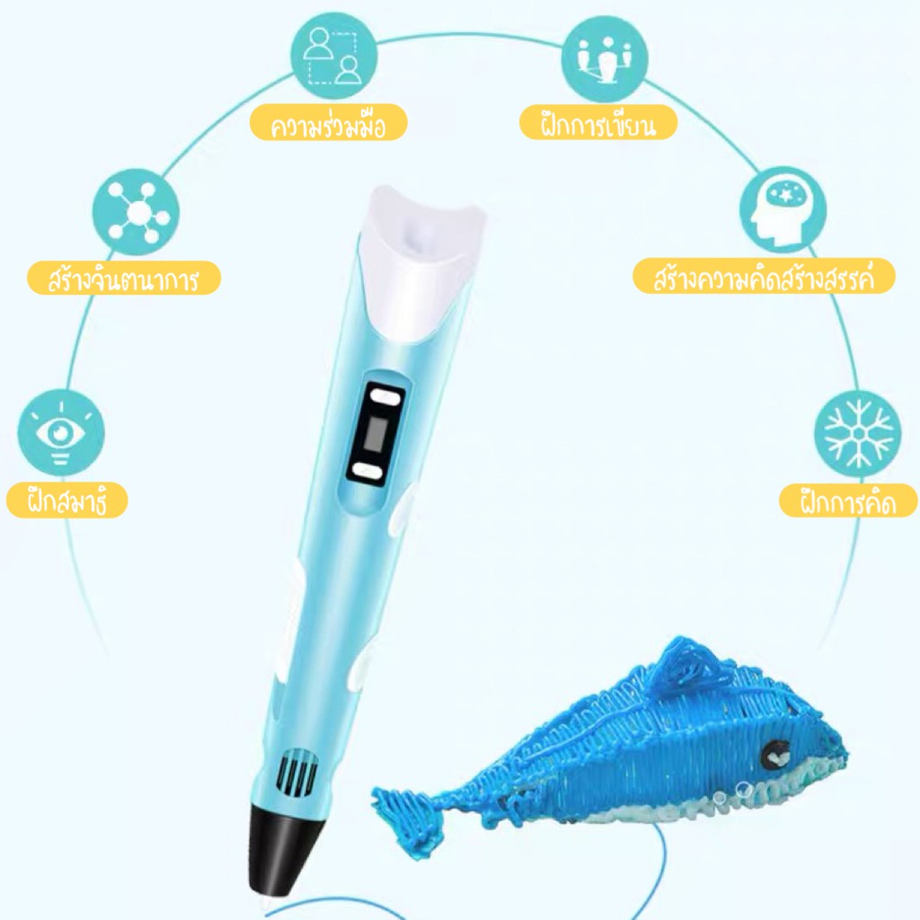 🔥พร้อมส่ง🔥ปากกาวาดภาพ 3มิติ ปากกาวาดรูป Pen Drawing ปากกา 3D พร้อมอุปกรณ์