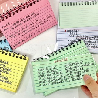 50PCS Index Cards Ruled Flash Cards Double Covers Record Revision Note Paper With Spiral 5x3 Inches