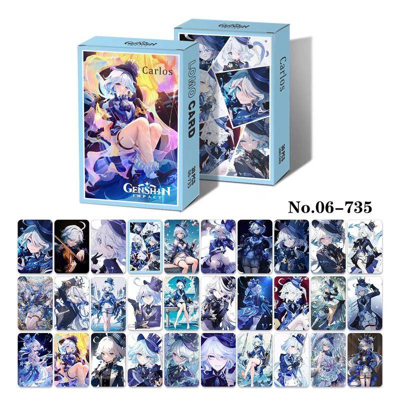 โฟโต้การ์ด อัลบั้มรูปภาพ ลายศิลปินเกาหลี Genshin Impact Focalors Furina Raiden Shogun Yae Miko Zhongli wanderer Xiao Hu Tao 30 ชิ้น ต่อชุด