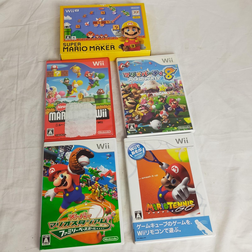 Nintendo ซอฟต์แวร์เกม Wii Super Mario Maker และชุดเทนนิส Gc Baseball Party8
