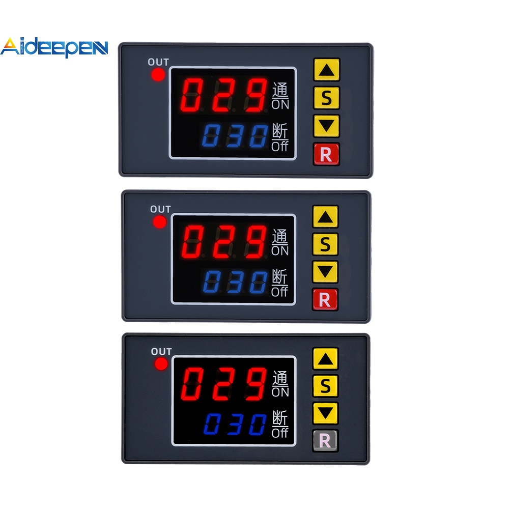 Aideepen AC110-220V DC12V T3231 รีเลย์ตั้งเวลาดิจิทัล LED 1CH ปรับได้