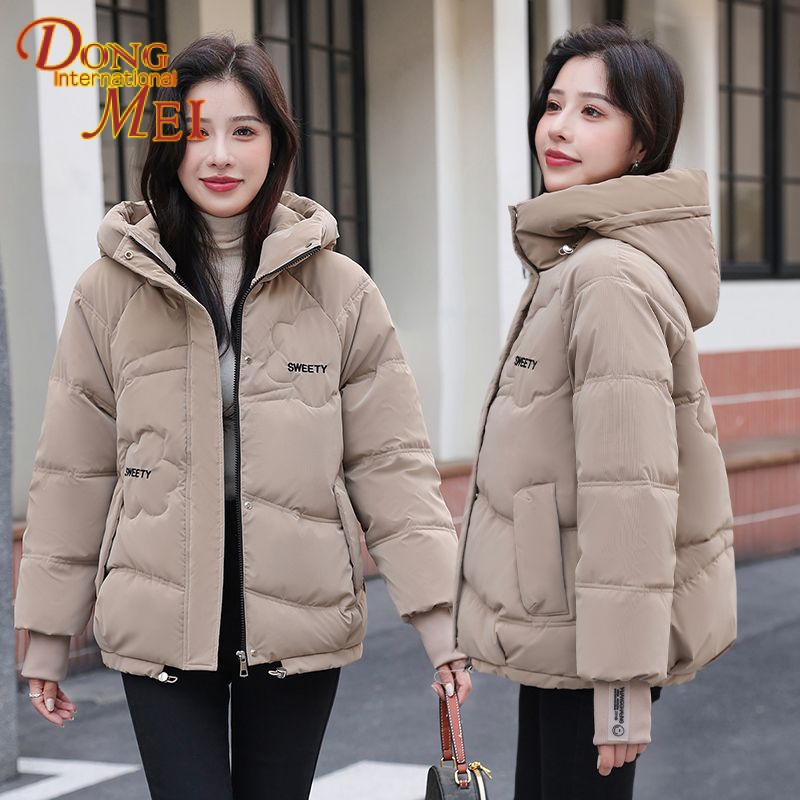 เสื้อแจ็กเก็ตสั้น แบบหนา ให้ความอบอุ่น แฟชั่นฤดูหนาว สําหรับผู้หญิง 2023