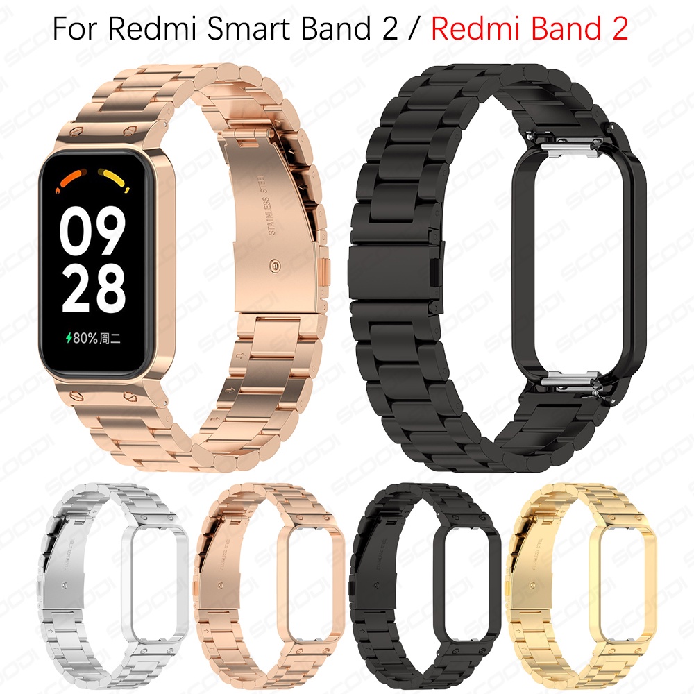 นาฬิกาโลหะสร้อยข้อมือสําหรับ Redmi Band 3 2 สายรัดข้อมือสแตนเลสสําหรับ Xiaomi Band 9 Active / 8 Active Smartwatch สายรัดข้อมือโลหะ