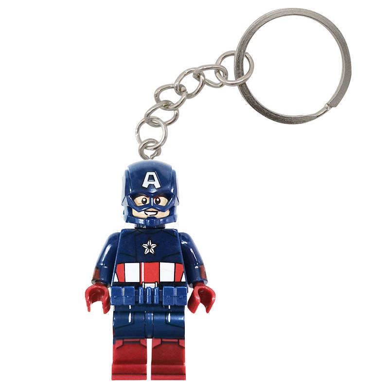 Compatible with Lego Keychain Captain America Schoolbag Pendant Ornament Marvel Hand Office Building Blocks Doll Primary School Gift 4uNW
