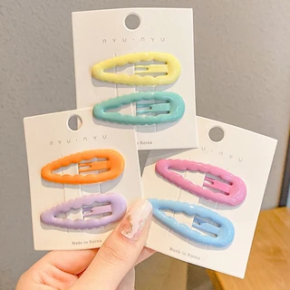 กิ๊บติดผม รูปหยดน้ํา สีแคนดี้ สไตล์เกาหลี สําหรับเด็กผู้หญิง จํานวน 5 ชิ้น