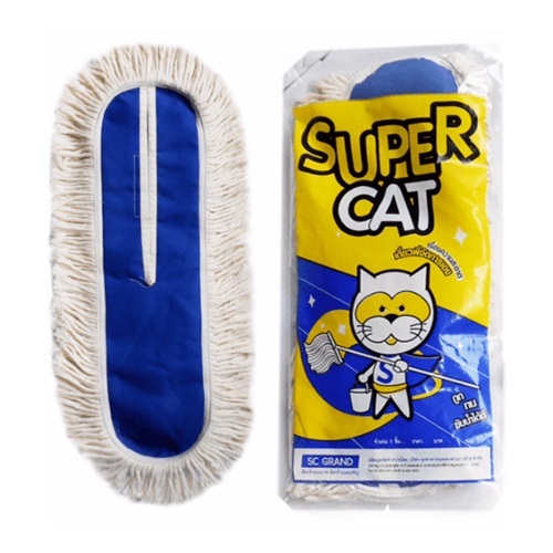 GlobalHouse SUPERCAT อะไหล่ผ้าม็อบดันฝุ่น 24 นิ้ว ขนาด 17.5x60x4 ซม. สีขาว สินค้าของแท้คุณภาพดี
