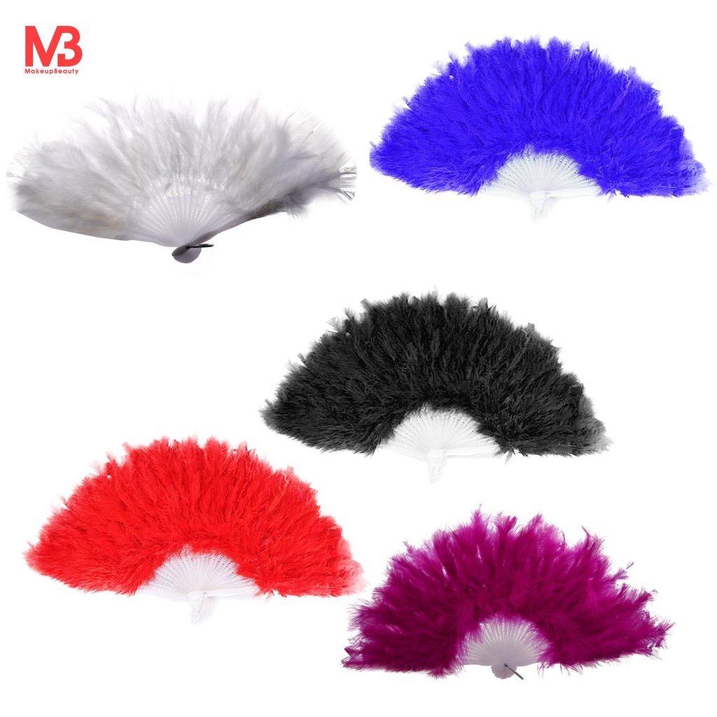 LADIES FEATHER FAN 1920s MOULIN ROUGE BURLESQUE FANCY DRESS COSTUME ACCESSORY